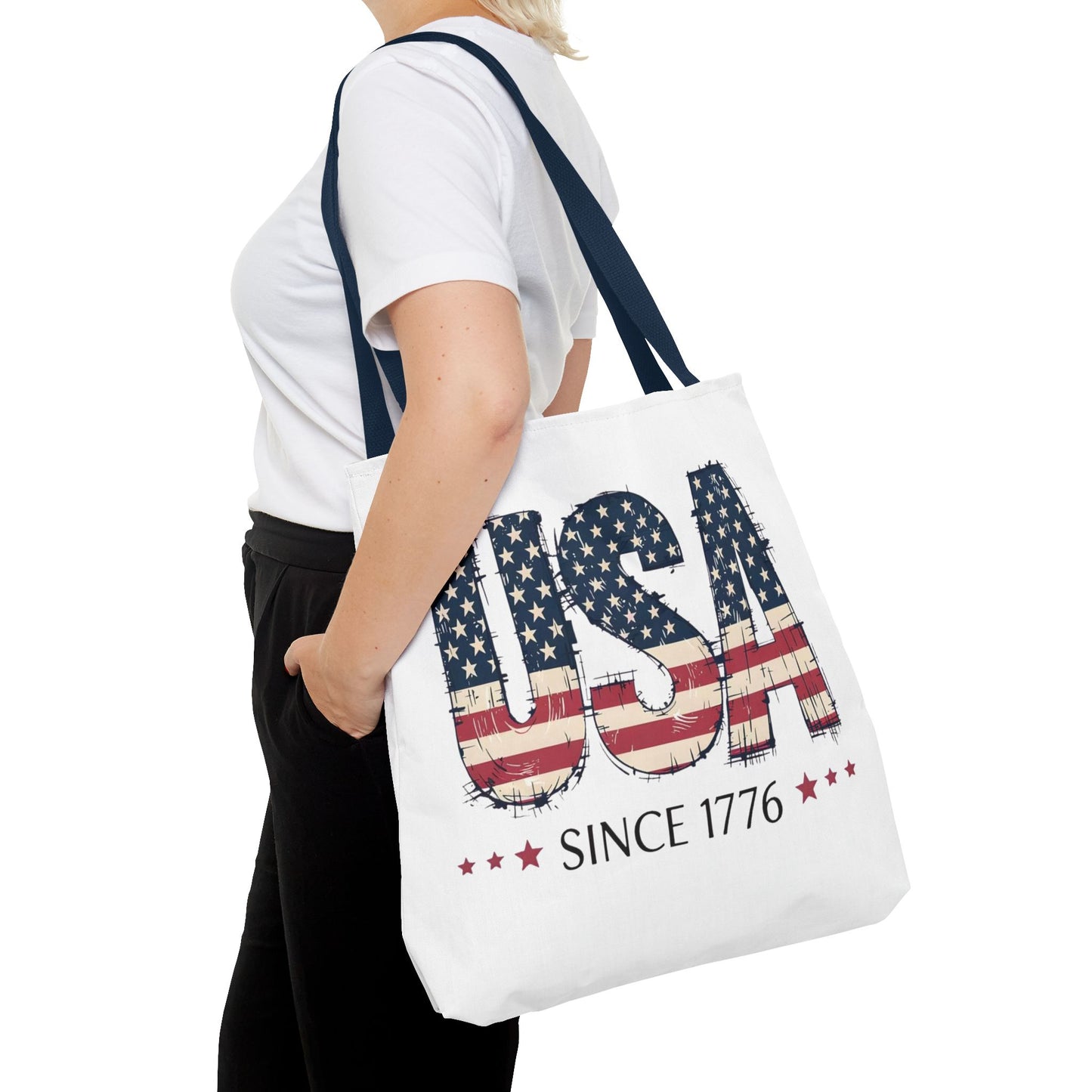 #250 USA Flag "USA Since 1776" Patriotic Tote Bag
