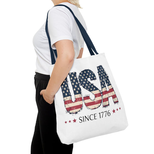 #250 USA Flag "USA Since 1776" Patriotic Tote Bag