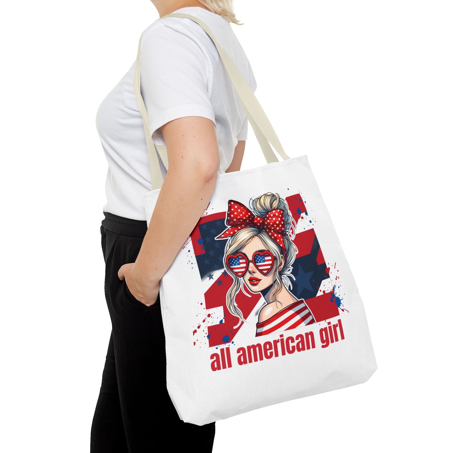#250 All American Girl Patriotic Tote Bag