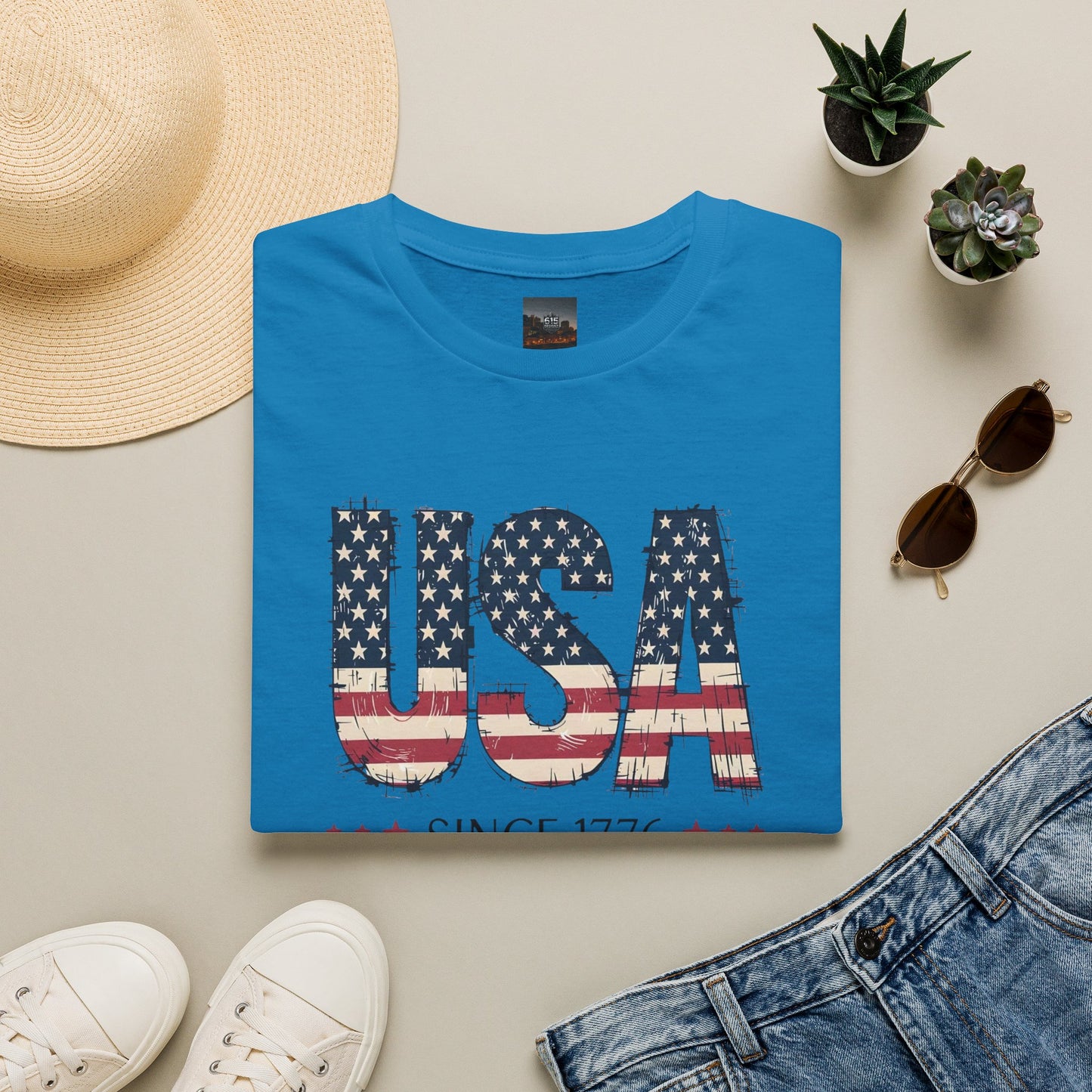 #250 USA Flag "USA Since 1776" Patriotic T-Shirt