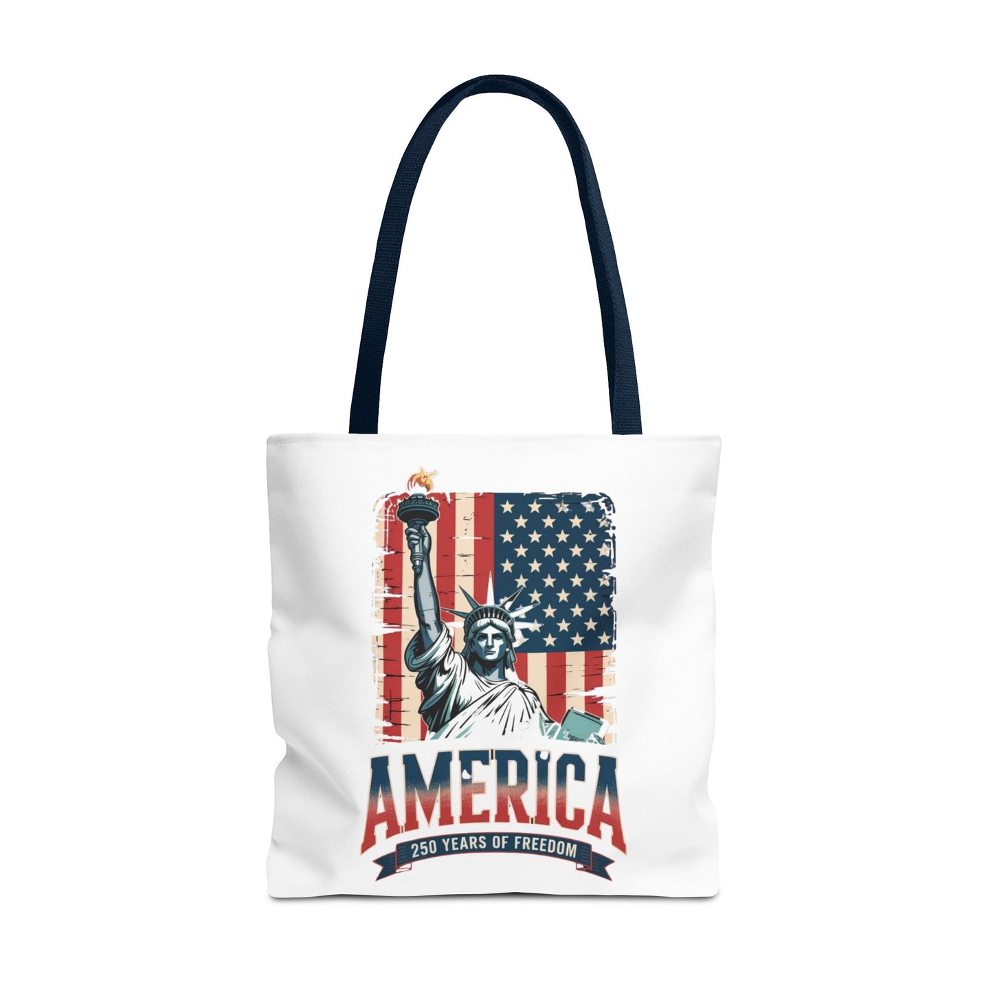 #250 Statue of Liberty American Flag 'America' Patriotic Independence Day Tote Bag