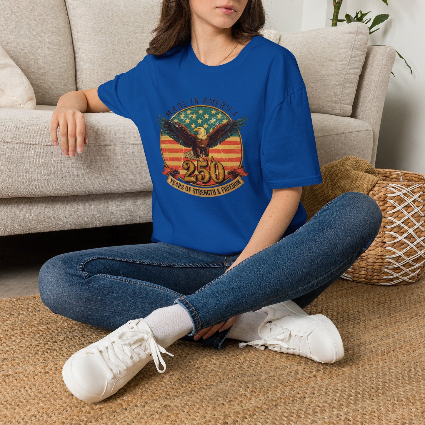 #250 Made in America Eagle 250th Anniversary Patriotic T-Shirt