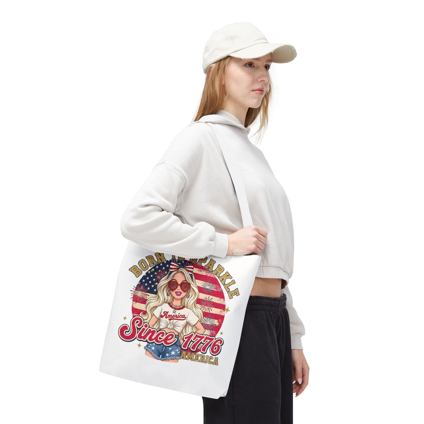#250 "Born to Sparkle Since 1776" Patriotic Tote Bag