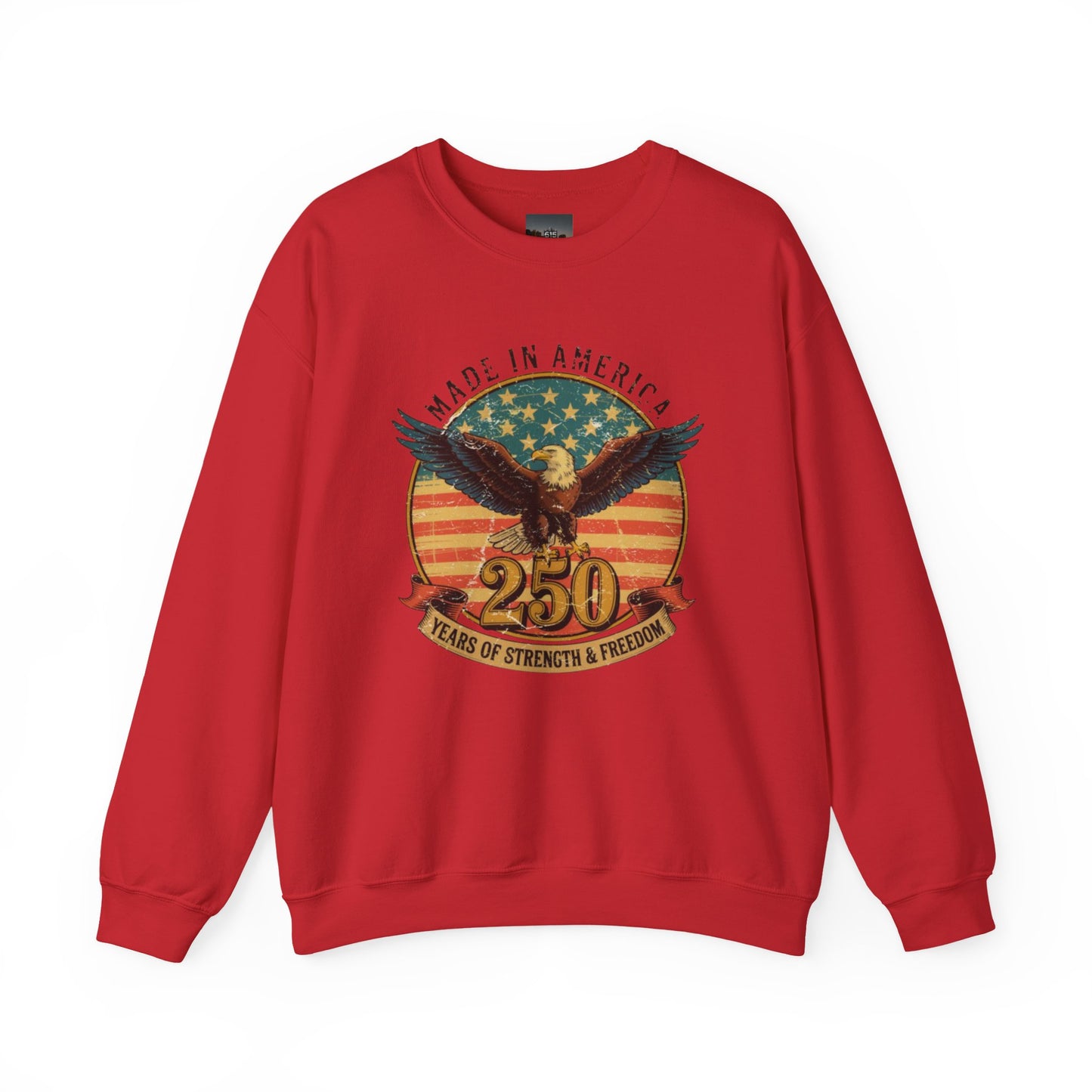 #250 Made in America Eagle 250th Anniversary Patriotic Crewneck Sweatshirt