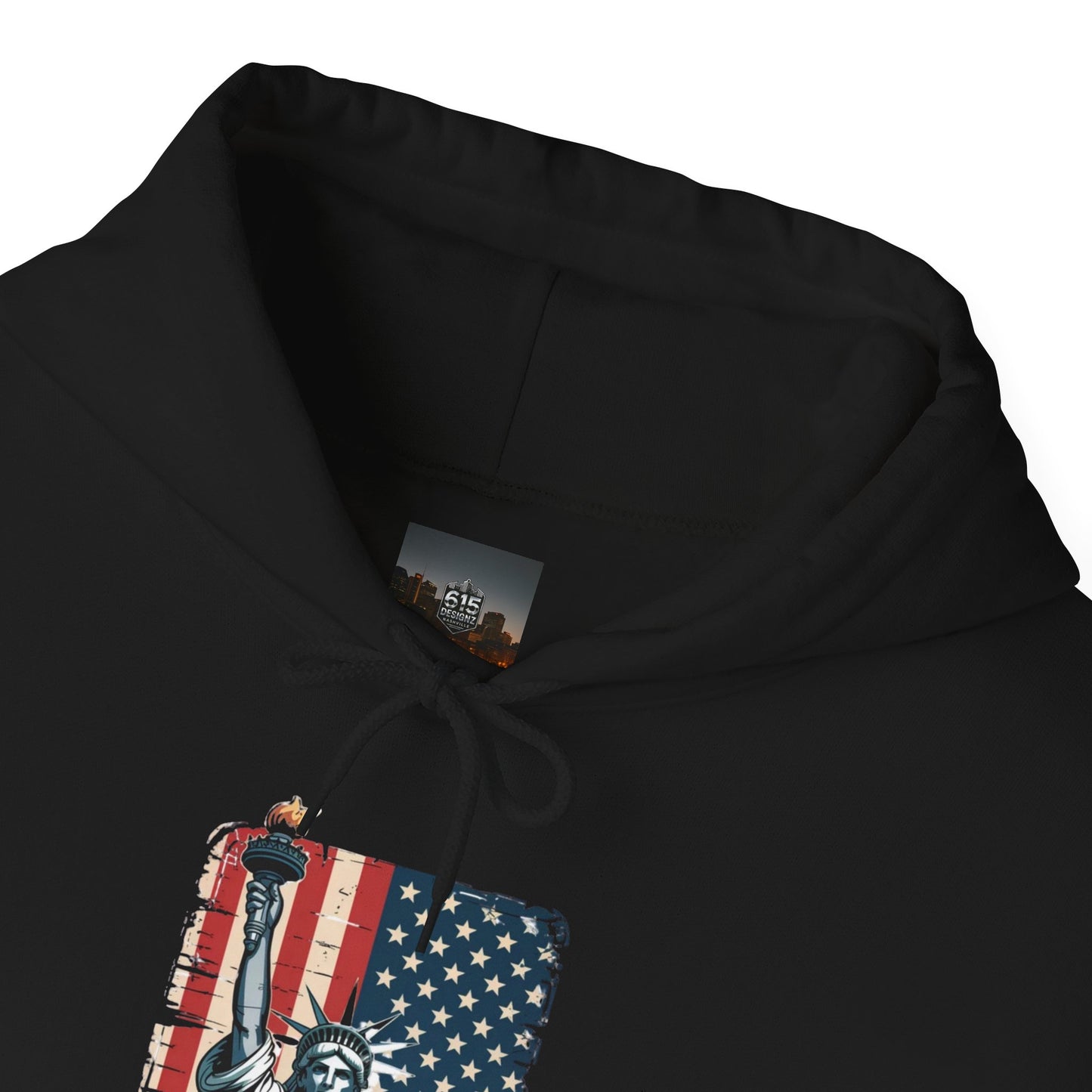 #250 Statue of Liberty American Flag 'America' Patriotic Independence Day Hoodie