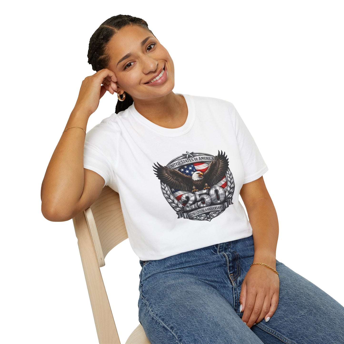#250 Patriotic Bald Eagle 250 United States Emblem T-Shirt