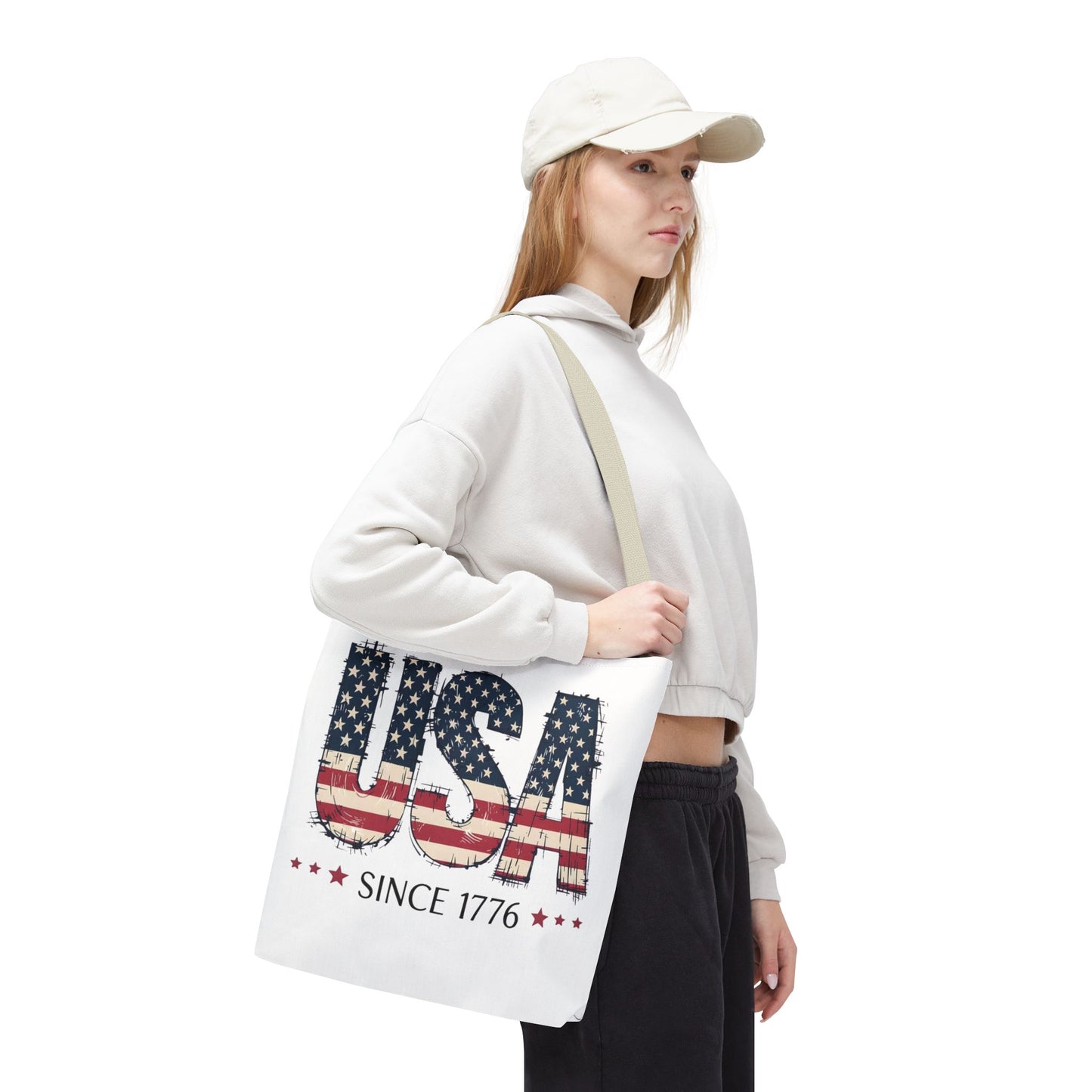#250 USA Flag "USA Since 1776" Patriotic Tote Bag