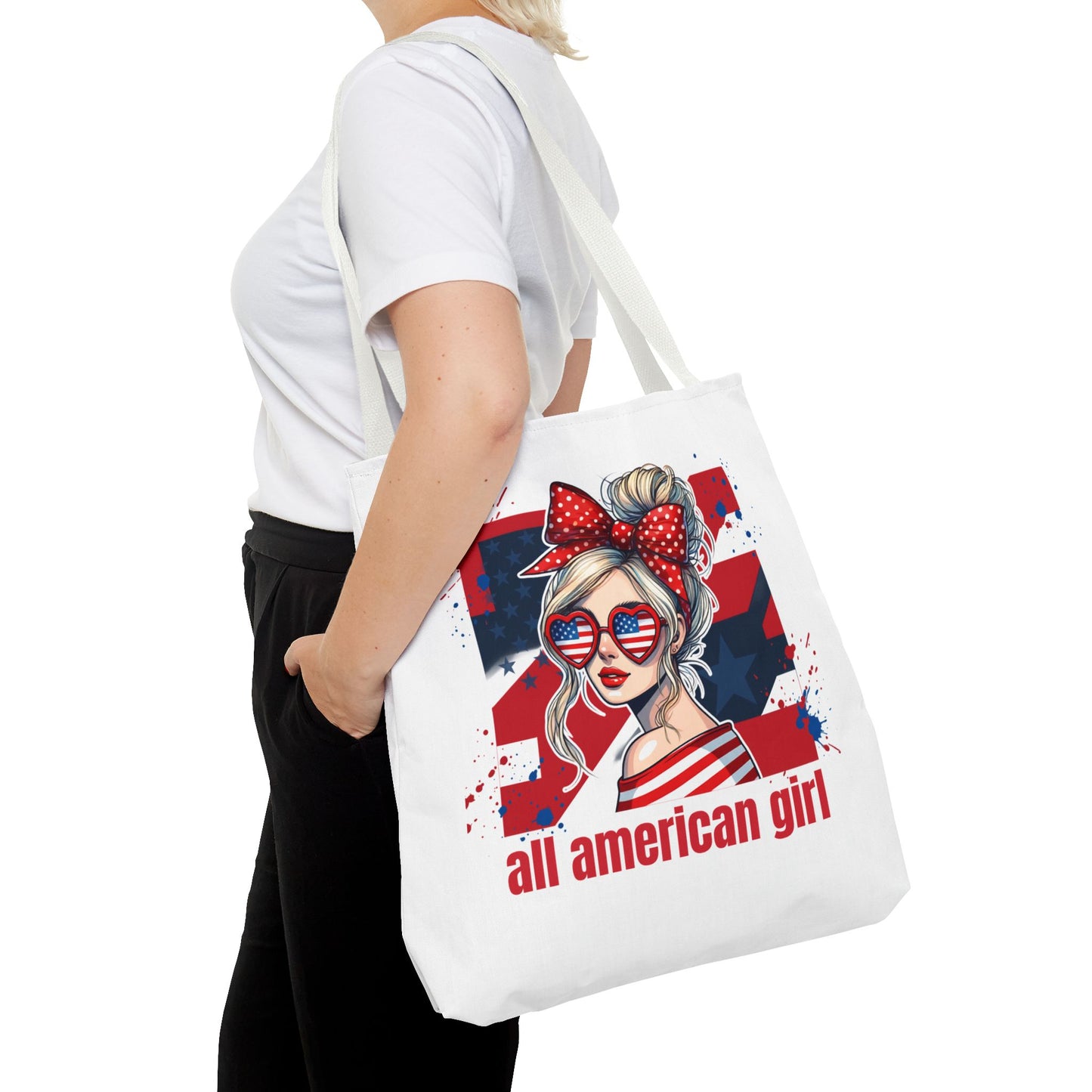 #250 All American Girl Patriotic Tote Bag