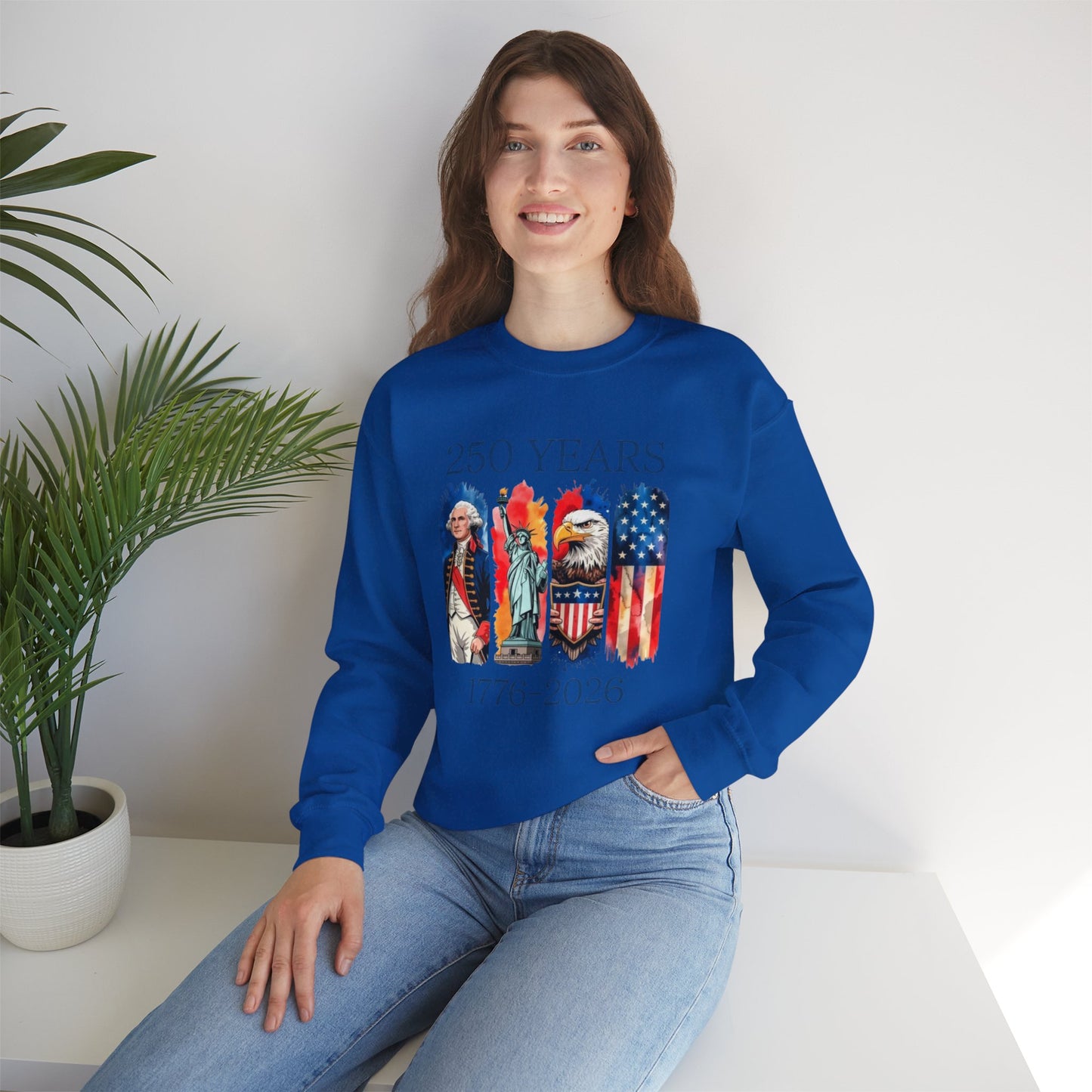 #250 250 Years American History Celebration 1776–2026 Patriotic Crewneck Sweatshirt