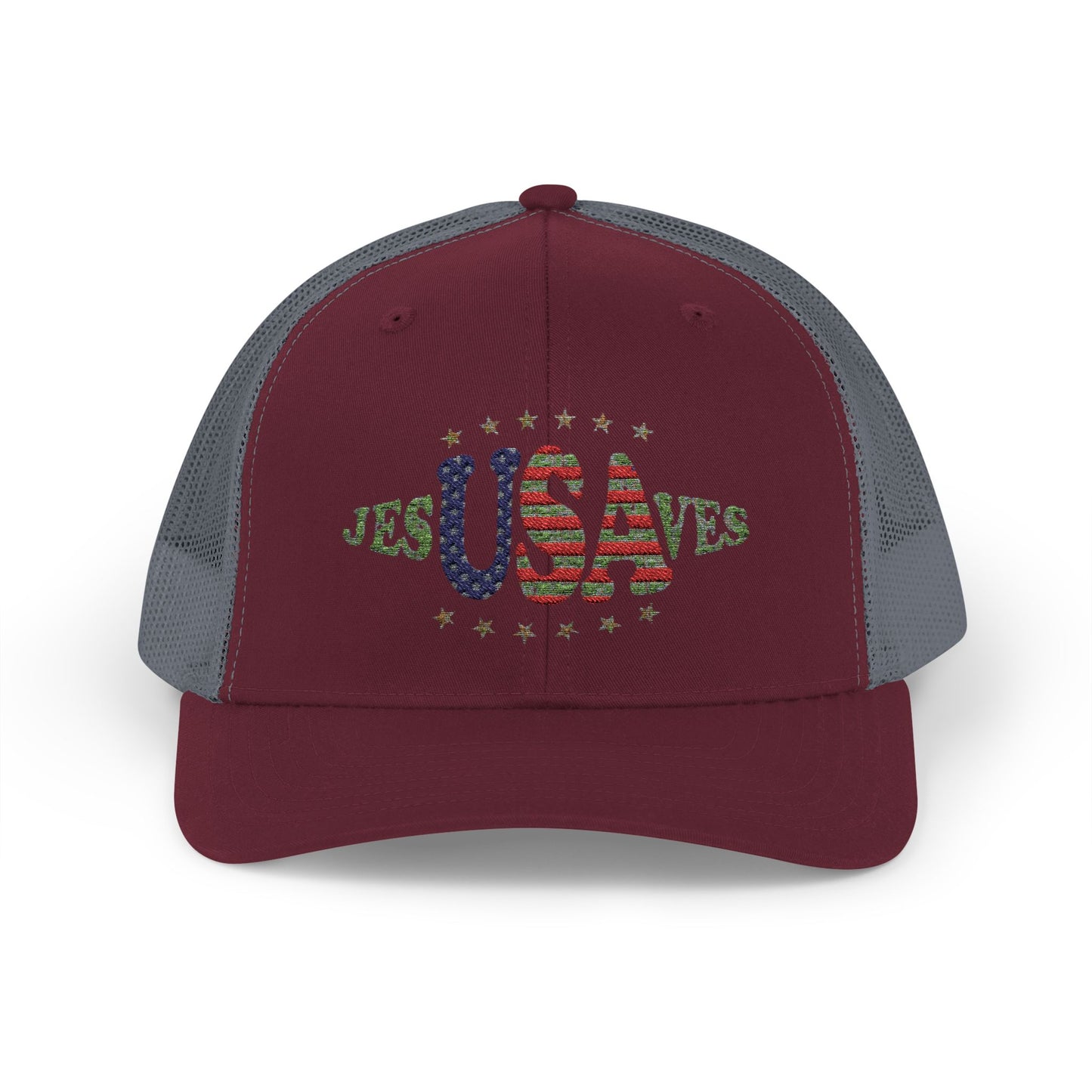 JesUSAves Patriotic Snapback Trucker Cap American Flag Christian Faith
