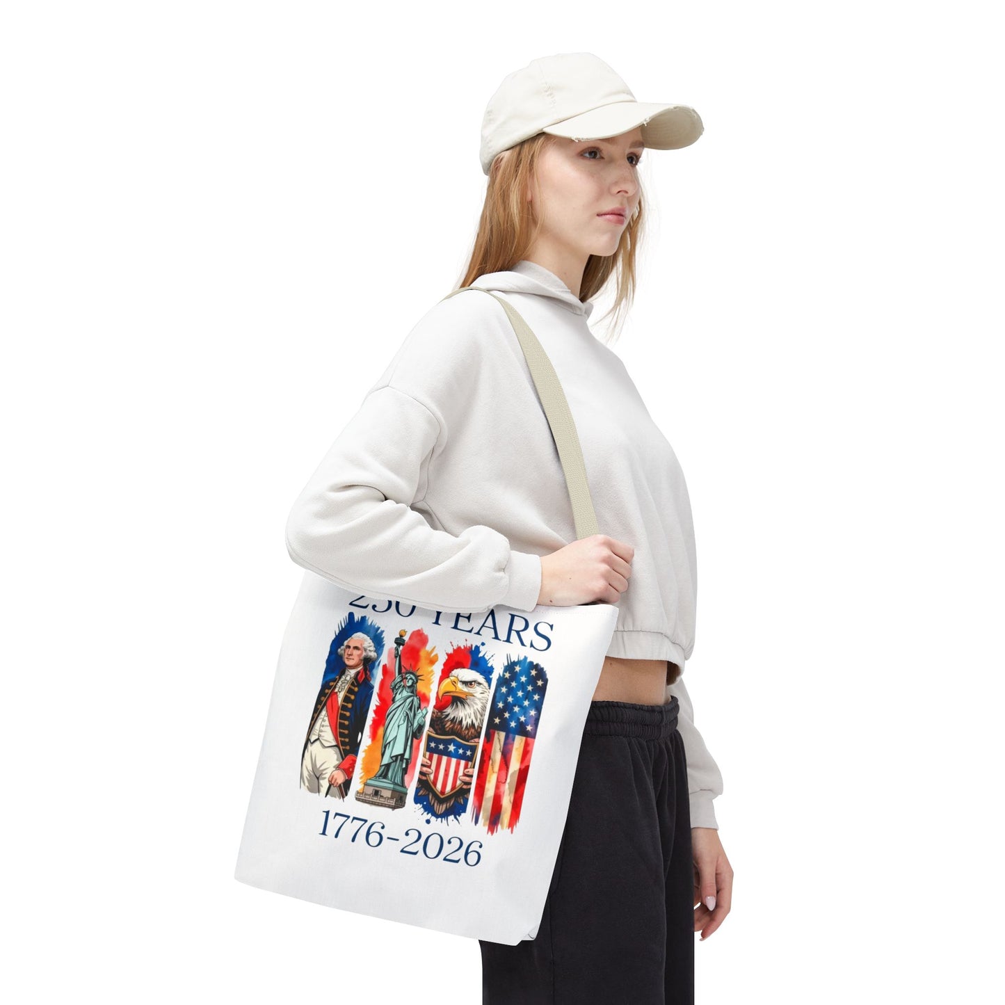 #250 250 Years American History Celebration 1776–2026 Patriotic Tote Bag