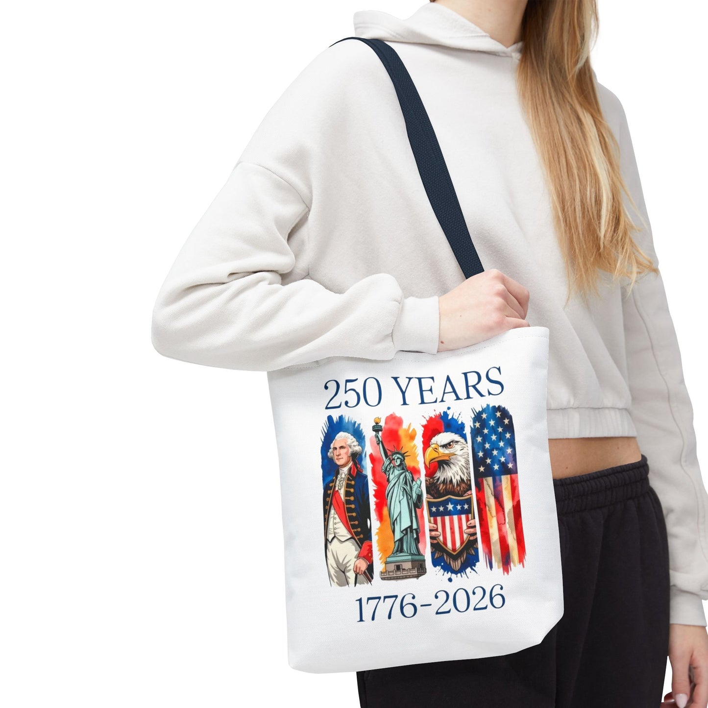 #250 250 Years American History Celebration 1776–2026 Patriotic Tote Bag