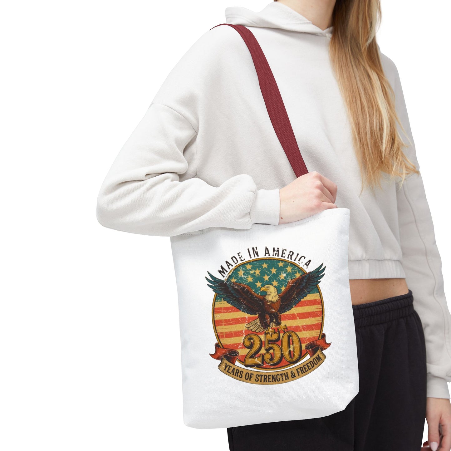 #250 Made in America Eagle 250th Anniversary Patriotic Tote Bag