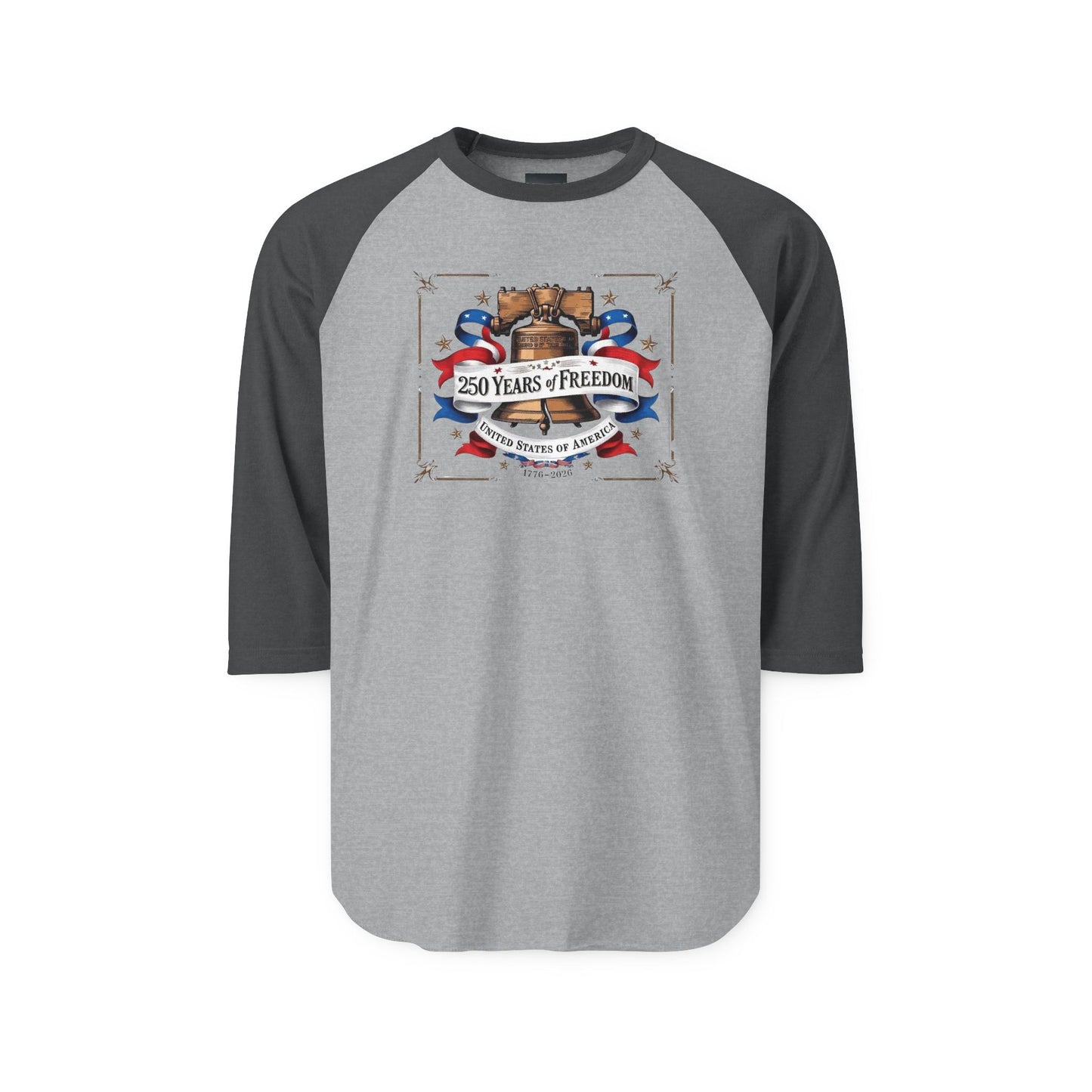 #250 250 Years of Freedom Liberty Bell Raglan Shirt Baseball Tee