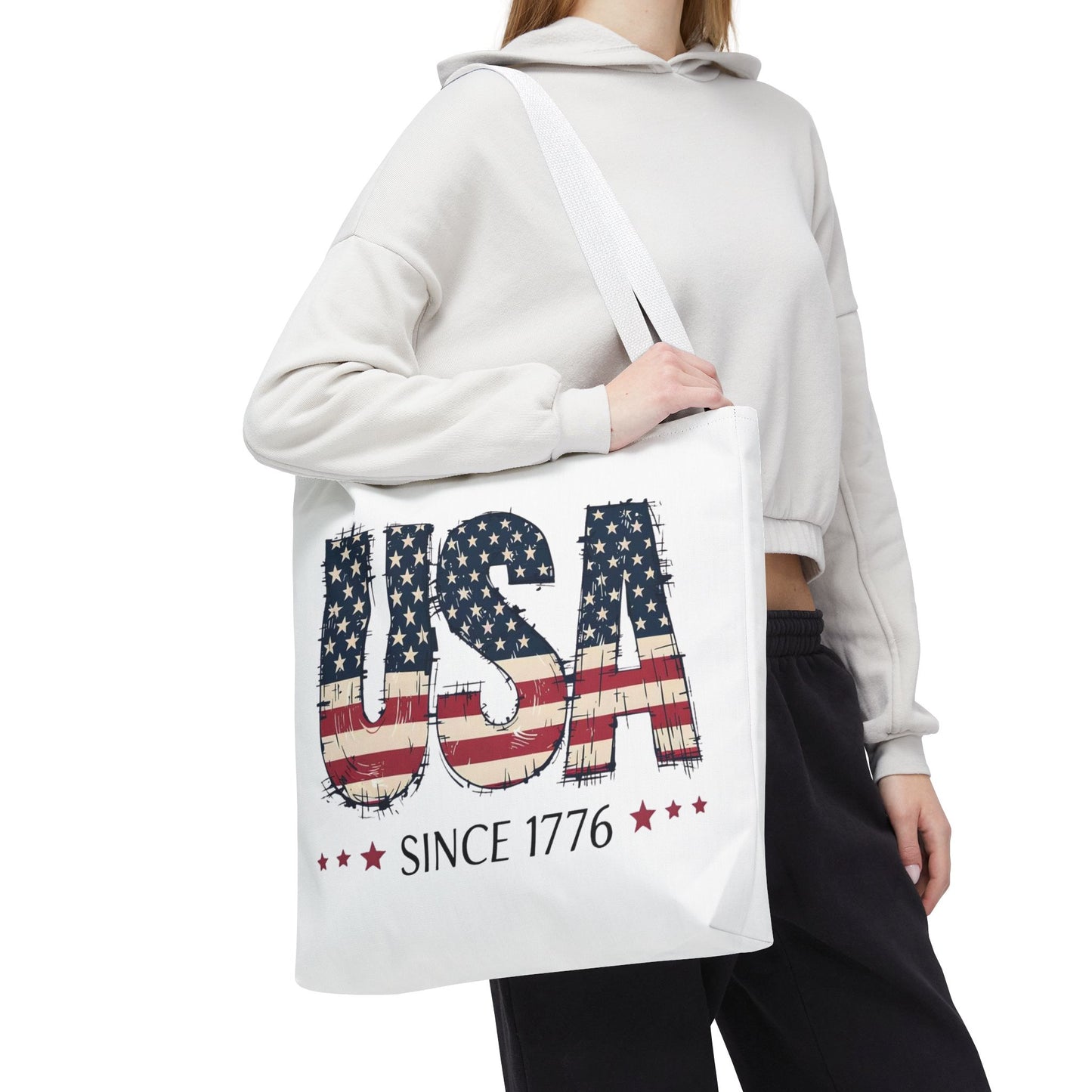 #250 USA Flag "USA Since 1776" Patriotic Tote Bag
